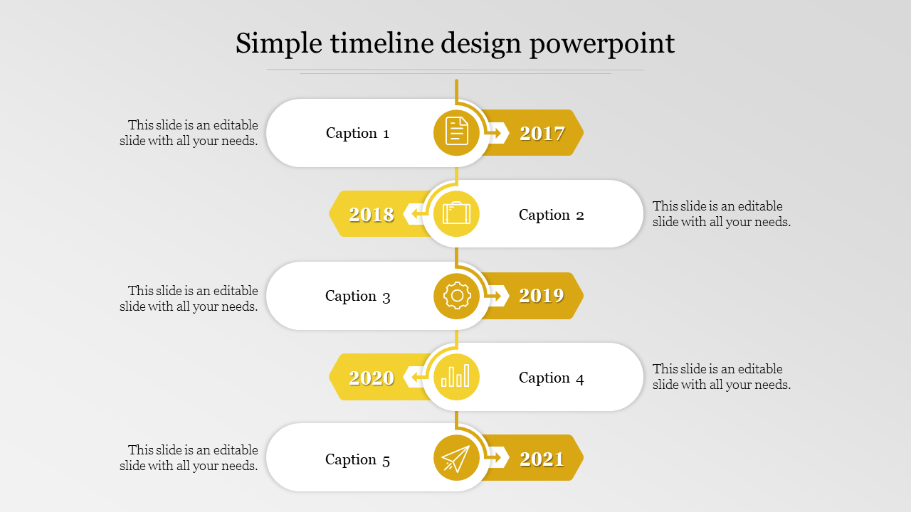 simple timeline design powerpoint-Yellow